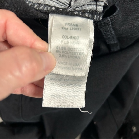 Frame Le Skinny De Jeanne Noir Ripped Jeans - Picture 12 of 16